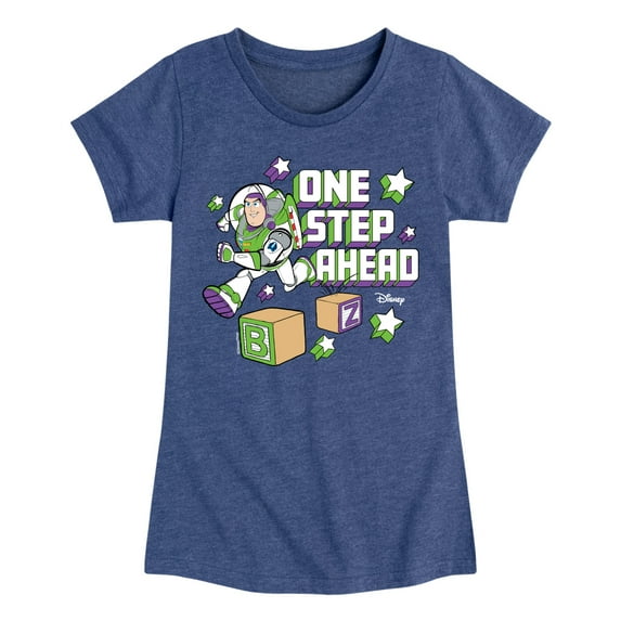 Disney - Toy Story - Buzz One Step - Toddler & Youth Girls Short Sleeve Graphic T-Shirt