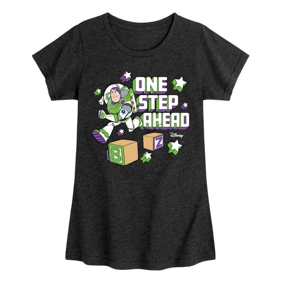 Disney - Toy Story - Buzz One Step - Toddler & Youth Girls Short Sleeve Graphic T-Shirt
