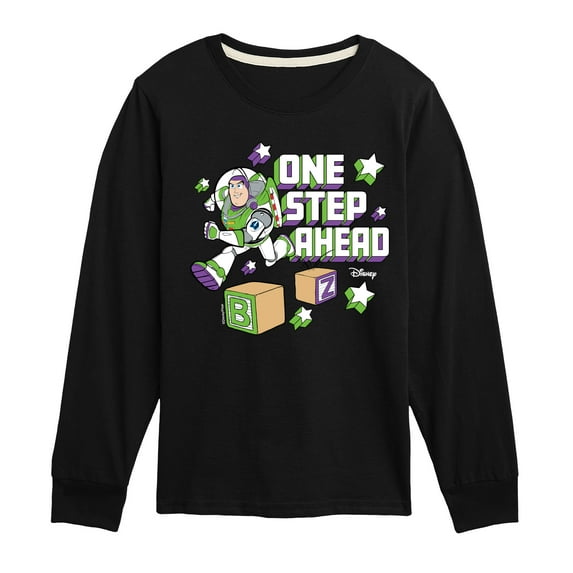 Disney - Toy Story - Buzz One Step - Toddler & Youth Long Sleeve Graphic T-Shirt