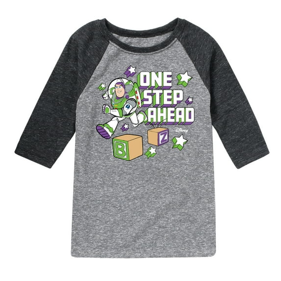 Disney - Toy Story - Buzz One Step - Toddler & Youth Raglan Graphic T-Shirt