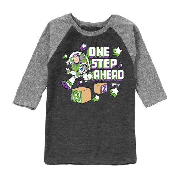 Disney - Toy Story - Buzz One Step - Toddler & Youth Raglan Graphic T-Shirt