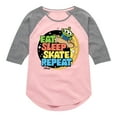 thumbnail image 1 of Disney - Toy Story - Eat Sleep Skate Repete - Toddler & Youth Girls Raglan Graphic T-Shirt, 1 of 5