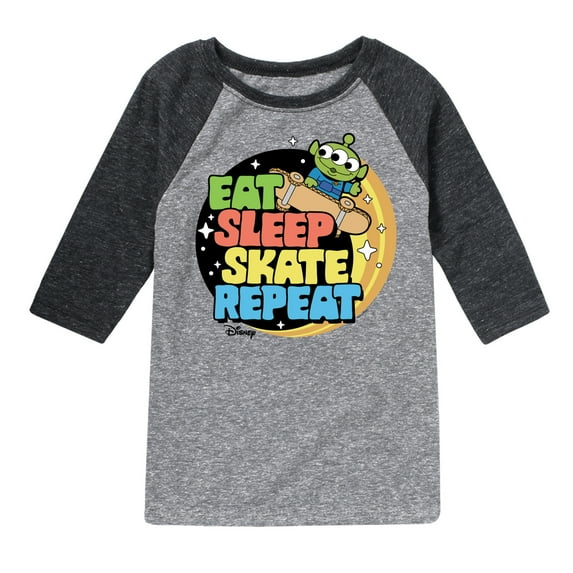 Disney - Toy Story - Eat Sleep Skate Repete - Toddler & Youth Raglan Graphic T-Shirt