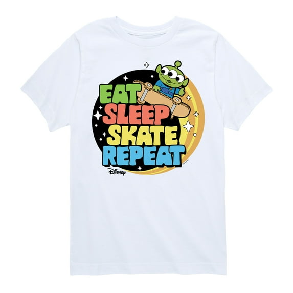 Disney - Toy Story - Eat Sleep Skate Repete - Toddler & Youth Short Sleeve Graphic T-Shirt