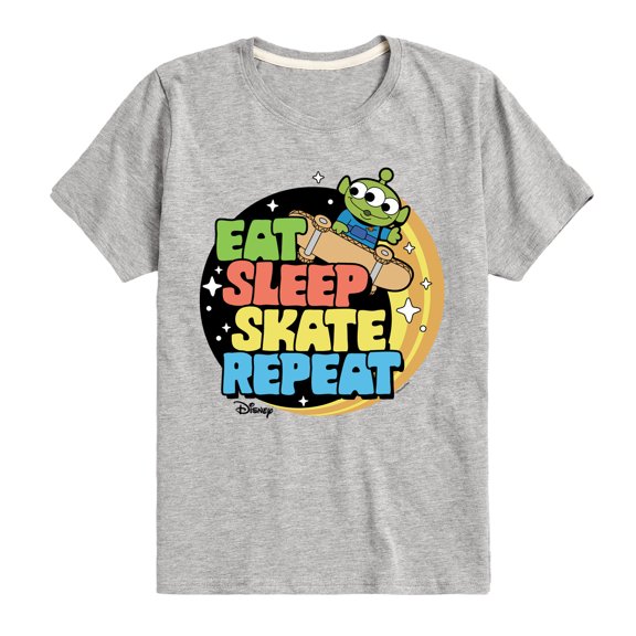 Disney - Toy Story - Eat Sleep Skate Repete - Toddler & Youth Short Sleeve Graphic T-Shirt