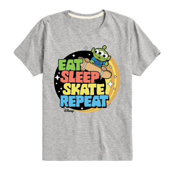 Disney - Toy Story - Eat Sleep Skate Repete - Toddler & Youth Short Sleeve Graphic T-Shirt