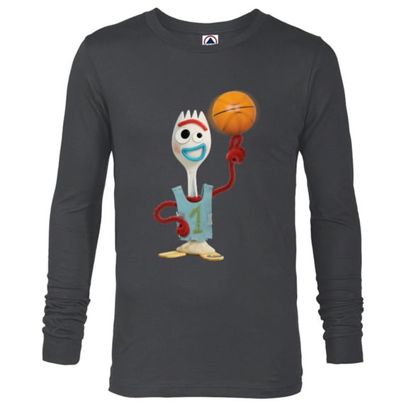 Disney Toy Story Forky Basketball - Long Sleeve T-Shirt for Men - Customized-Charcoal Heather
