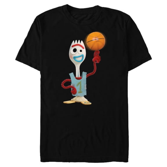 Disney Toy Story Forky Basketball - Short Sleeve Blended T-Shirt for Adults - Customized-Black