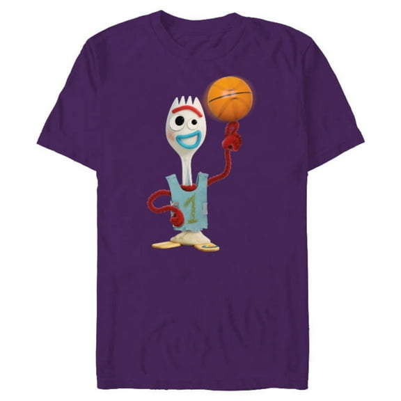 Disney Toy Story Forky Basketball - Short Sleeve Blended T-Shirt for Adults - Customized-Purple