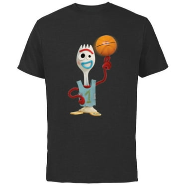 Disney Toy Story Forky Basketball - Short Sleeve Cotton T-Shirt for Adults - Customized-Black