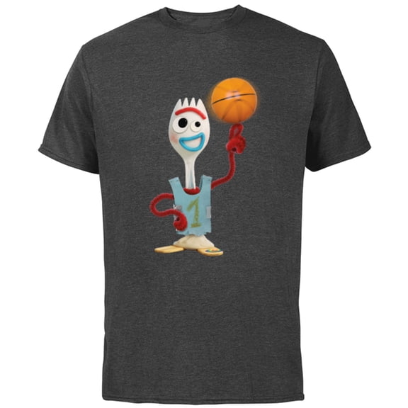 Disney Toy Story Forky Basketball - Short Sleeve Cotton T-Shirt for Adults - Customized-Charcoal