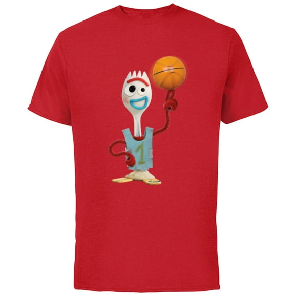 Disney Toy Story Forky Basketball - Short Sleeve Cotton T-Shirt for Adults - Customized-Red