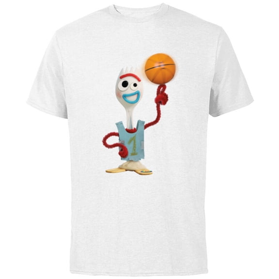 Disney Toy Story Forky Basketball - Short Sleeve Cotton T-Shirt for Adults - Customized-White