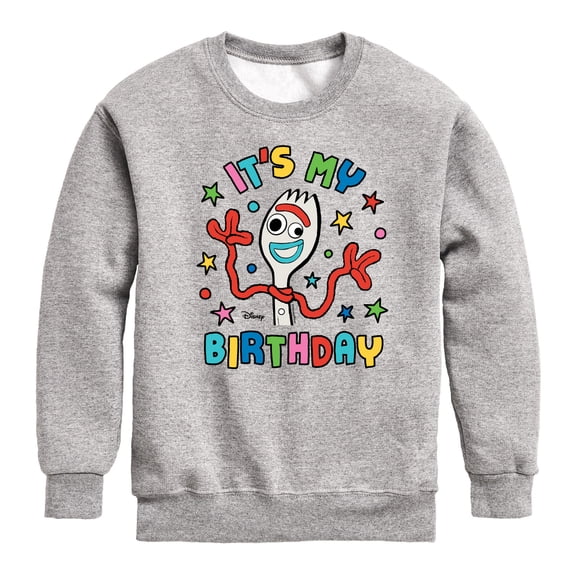 Disney - Toy Story - Forky Its My Birthday - Toddler & Youth Crewneck Fleece Sweatshirt