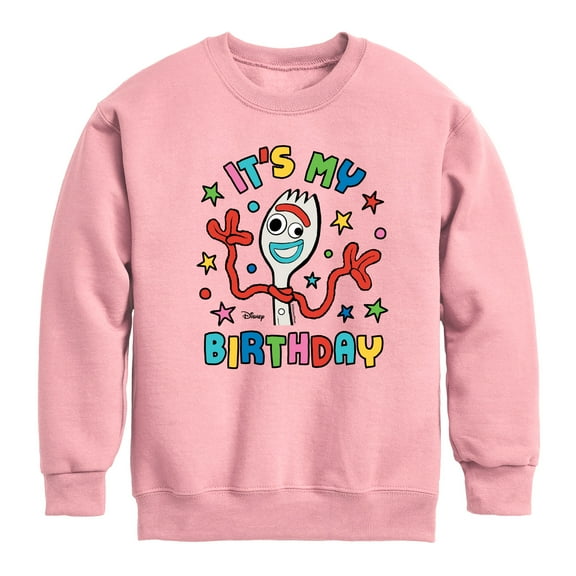 Disney - Toy Story - Forky Its My Birthday - Toddler & Youth Crewneck Fleece Sweatshirt