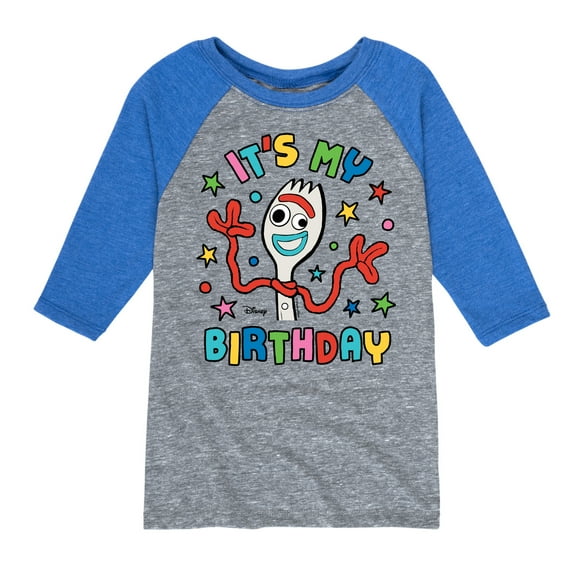 Disney - Toy Story - Forky Its My Birthday - Toddler & Youth Raglan Graphic T-Shirt
