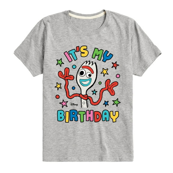 Disney - Toy Story - Forky Its My Birthday - Toddler & Youth Short Sleeve Graphic T-Shirt