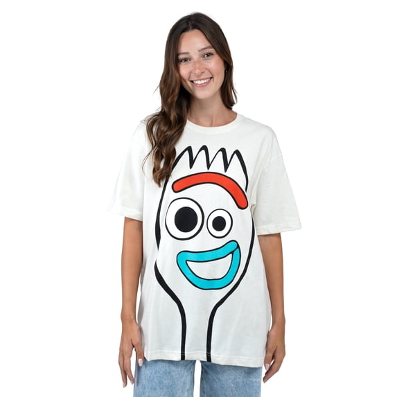 Disney Toy Story Men's Cosplay Short Sleeve T-Shirt Forky Off White
