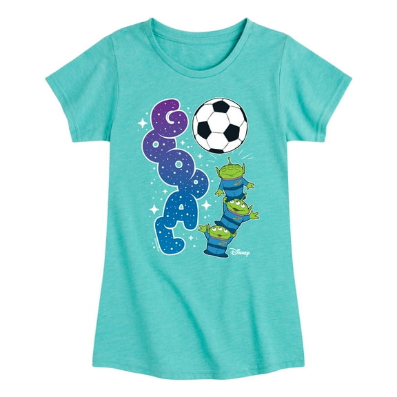 Disney - Toy Story - Goal Aliens - Toddler & Youth Girls Short Sleeve Graphic T-Shirt