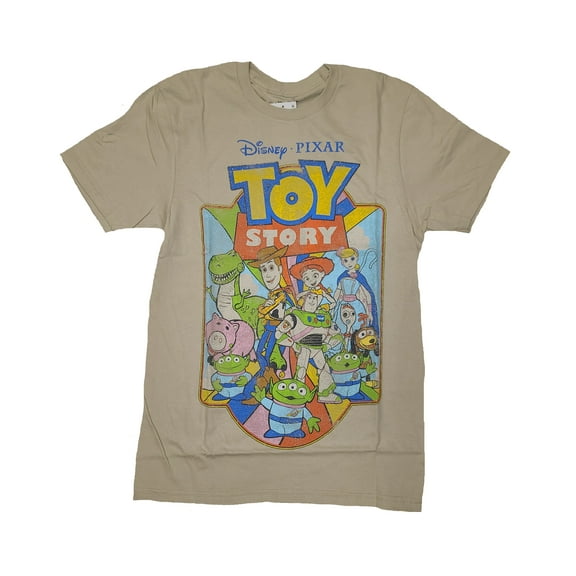 Disney Toy Story Group Short Tan Graphic T-Shirt - Small