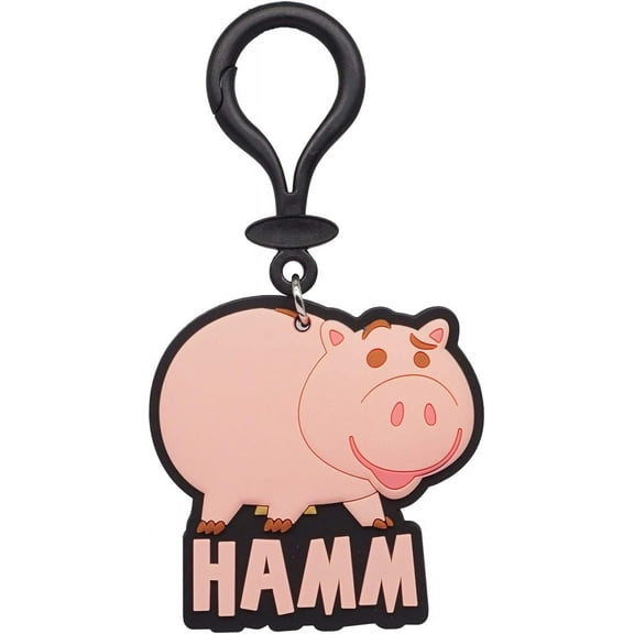 Disney Toy Story Hamm Soft Touch ID Tag Bag Clip - Toy Story Hamm Backpack Keychains for Boys and Girls, Cute Keychain Accessories for Purse, Cartoon Key Ring Charms for Toy Story Fans - 4 Inches