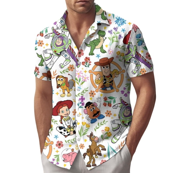Disney Toy Story Hawaiian Shirt, Woody Buzz Hawaiian Outfit, Disney Woody Buzz Button Shirt and Shorts, Disney Vacation Gift for Him