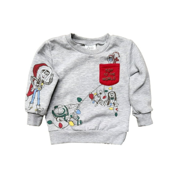 Disney Toy Story Infant & Toddler Boys Gray Christmas Sweatshirt Sweater 12m