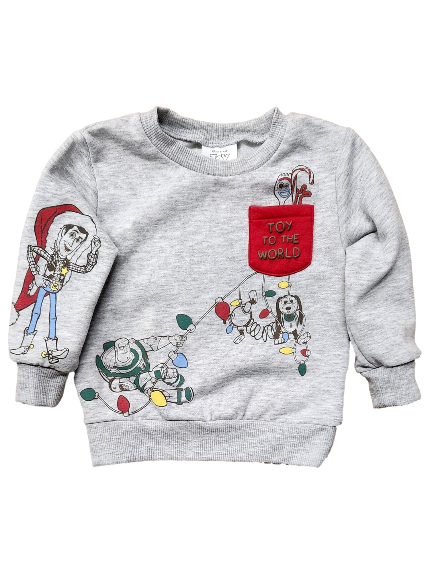 Disney Toy Story Infant Toddler Boys Gray Christmas Sweatshirt