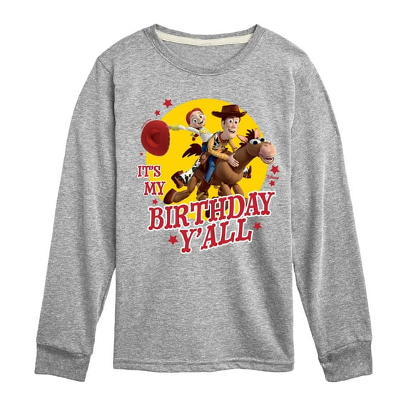 Disney - Toy Story - It's My Birthday Yall - Toddler & Youth Long Sleeve Graphic T-Shirt