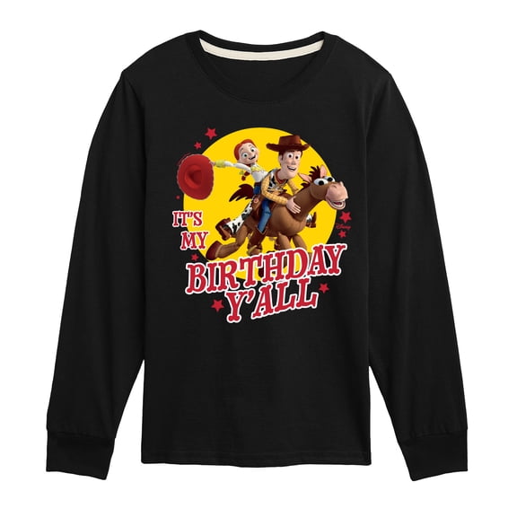 Disney - Toy Story - It's My Birthday Yall - Toddler & Youth Long Sleeve Graphic T-Shirt