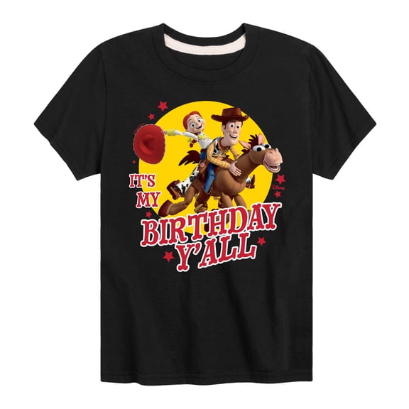 Disney - Toy Story - It's My Birthday Yall - Toddler & Youth Short Sleeve Graphic T-Shirt