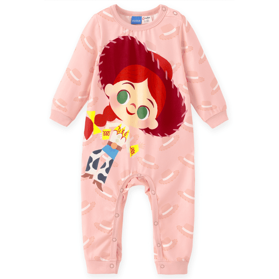 Disney Toy Story Jessie Baby Girls Romper Pink Long Sleeve One Piece Outfit Sets Infant Shower Gifts