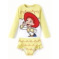 thumbnail image 1 of Disney Toy Story Jessie Girls Rash Guard Swimsuit Long Sleeve Top and Ruffle Bikini Bottom Set for Kids 2–9Y, 1 of 9