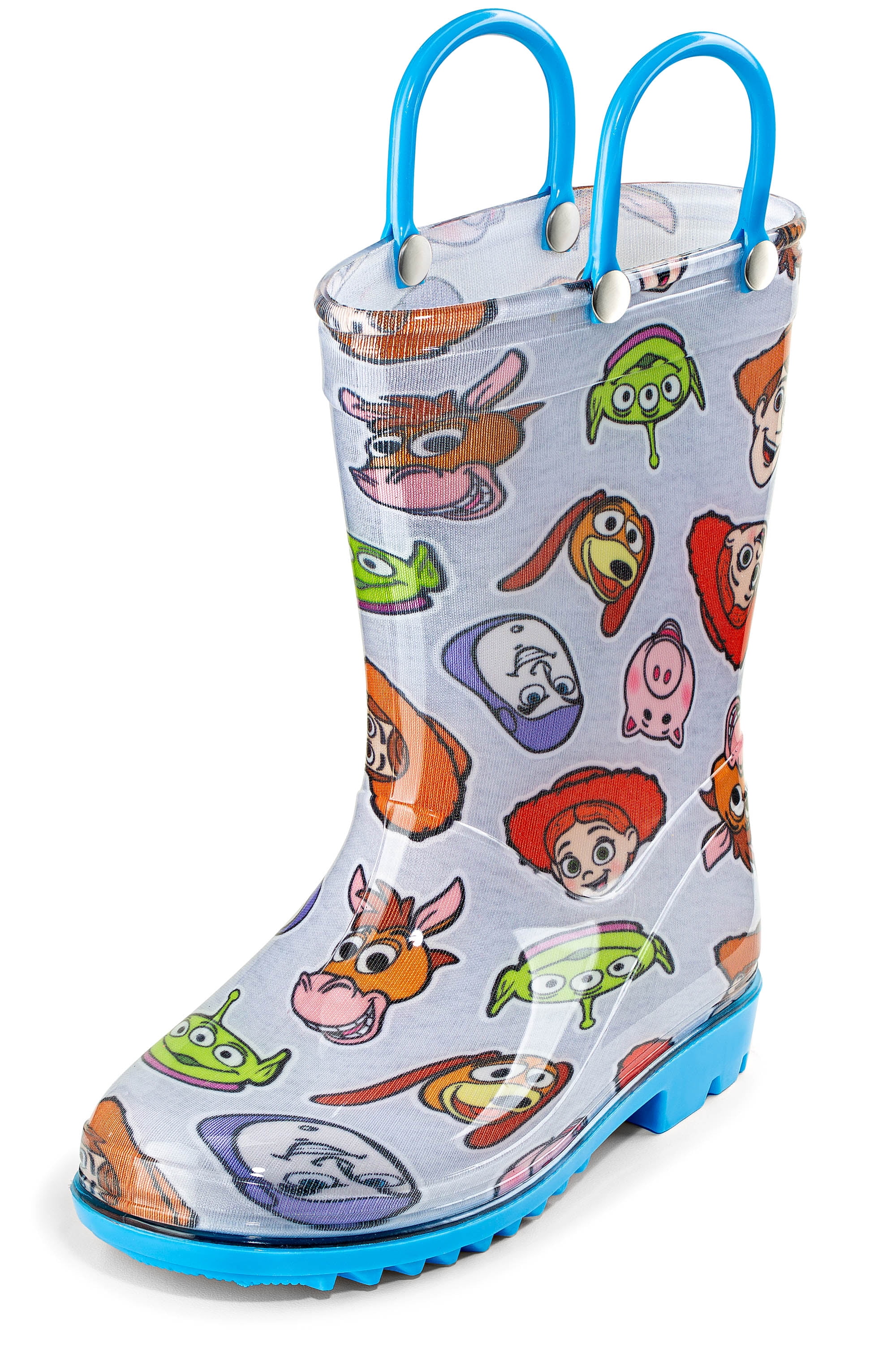 Disney Rain Boots Waterproof Cartoon, Lightweight PVC White, Size 8 Toddler