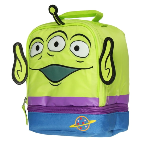 Disney Toy Story Lunch Box | Alien Lunch Bag Design with 3D Ears Insulated Dual Compartment Insulated Lunch Tote 10"