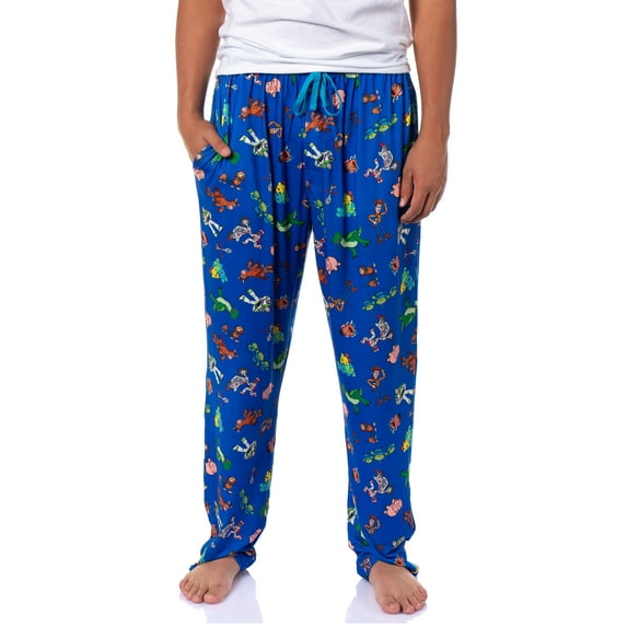 Disney Toy Story Men's AOP Character Design Adult Lounge Sleep Pajama Pants with Drawstring Elastic Waistband
