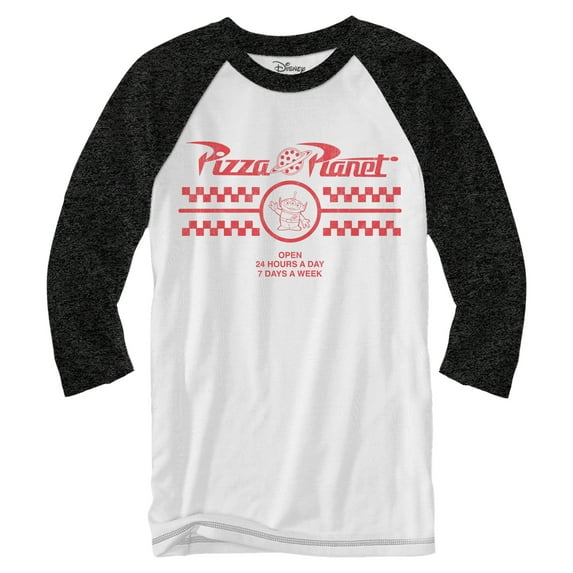Disney Toy Story Pizza Planet Alien Officially Licensed Adult Raglan Shirt