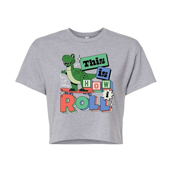 Disney - Toy Story - Rex This Is How I Roll - Juniors Cropped Cotton Blend T-Shirt