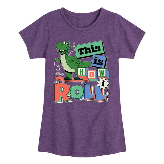 Disney - Toy Story - Rex This Is How I Roll - Toddler & Youth Girls Short Sleeve Graphic T-Shirt