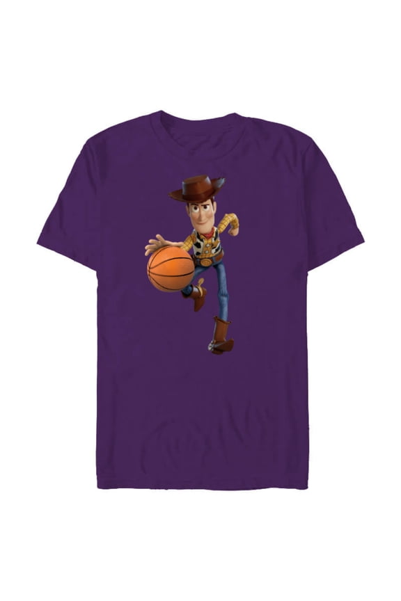 Disney Toy Story Sheriff Woody Basketball - Short Sleeve Blended T-Shirt for Adults - Customized-Purple