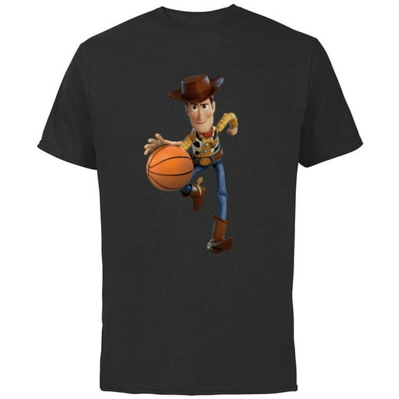 Disney Toy Story Sheriff Woody Basketball - Short Sleeve Cotton T-Shirt for Adults - Customized-Black