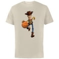 thumbnail image 1 of Disney Toy Story Sheriff Woody Basketball - Short Sleeve Cotton T-Shirt for Adults - Customized-Natural, 1 of 5