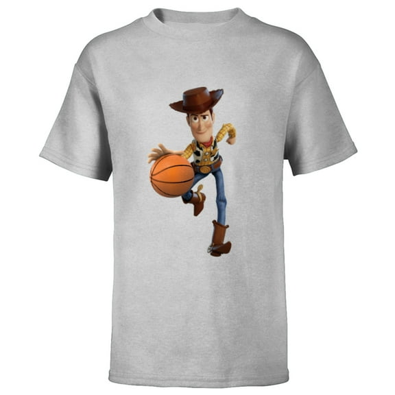 Disney Toy Story Sheriff Woody Basketball - Short Sleeve T-Shirt for Kids - Customized-Athletic Heather