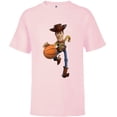 thumbnail image 1 of Disney Toy Story Sheriff Woody Basketball - Short Sleeve T-Shirt for Kids - Customized-Soft Pink, 1 of 5