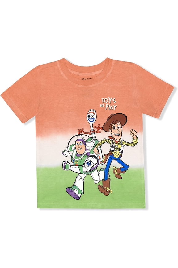 Toy Story Woody, Forky and Buzz Lightyear Boys Short Sleeve Tee for Toddler and Big Kids (Boys), Sizes 2T-7