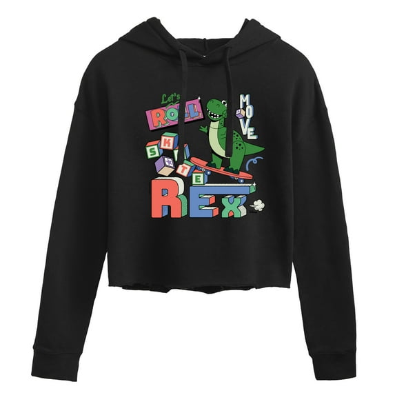 Disney - Toy Story - Skateboard Rex - Juniors Cropped Pullover Hoodie