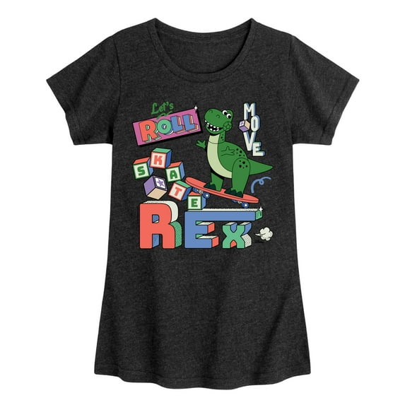 Disney - Toy Story - Skateboard Rex - Toddler & Youth Girls Short Sleeve Graphic T-Shirt