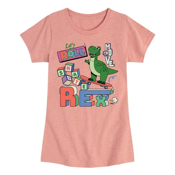 Disney - Toy Story - Skateboard Rex - Toddler & Youth Girls Short Sleeve Graphic T-Shirt