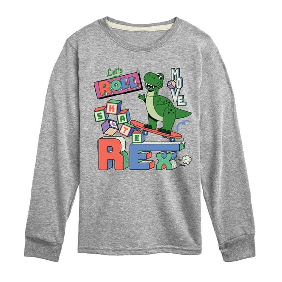 Disney - Toy Story - Skateboard Rex - Toddler & Youth Long Sleeve Graphic T-Shirt