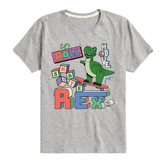 Disney - Toy Story - Skateboard Rex - Toddler & Youth Short Sleeve Graphic T-Shirt